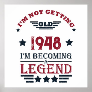 Póster Vintage personalizado de 75 años