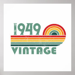 Póster Vintage personalizado de 75 años