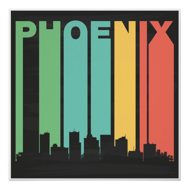 Póster Vintage Phoenix Cityscape (Anverso)