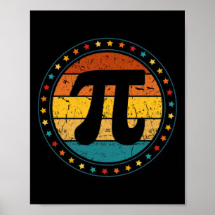 Póster Vintage Pi Day Funny Math Profesores Felices Pi Da