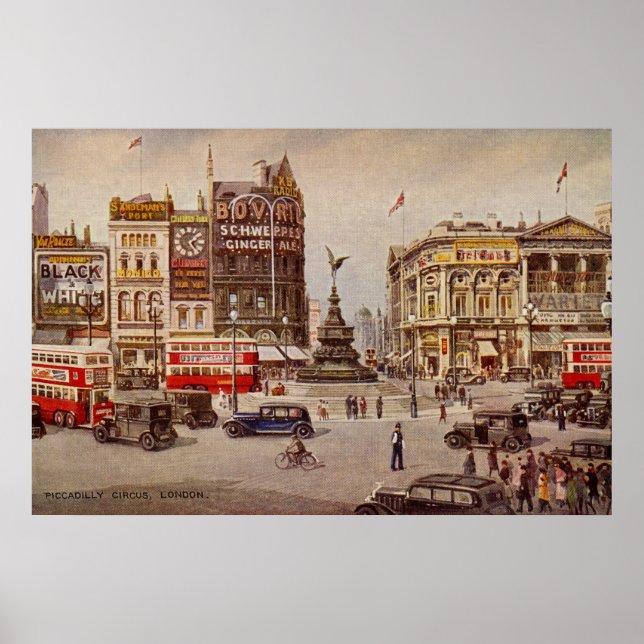 Póster Vintage Piccadilly Circus London (Frente)