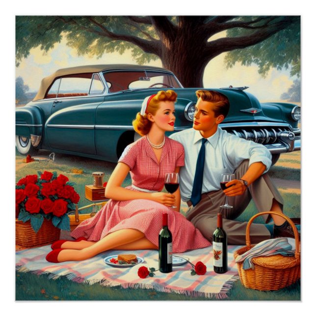 Póster Vintage picnic (Anverso)