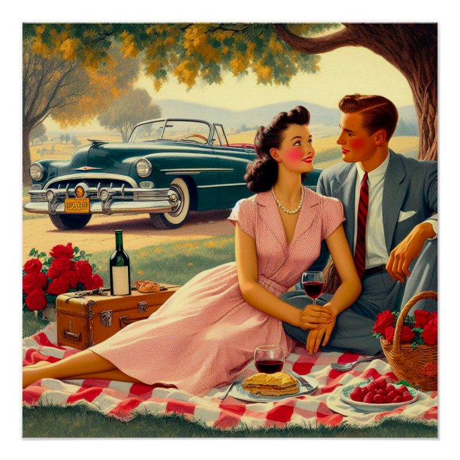 Póster Vintage picnic (Anverso)