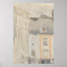 Póster Vintage Pink Pastel Cityscape Art