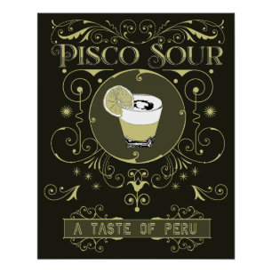 Póster Vintage Pisco Sour