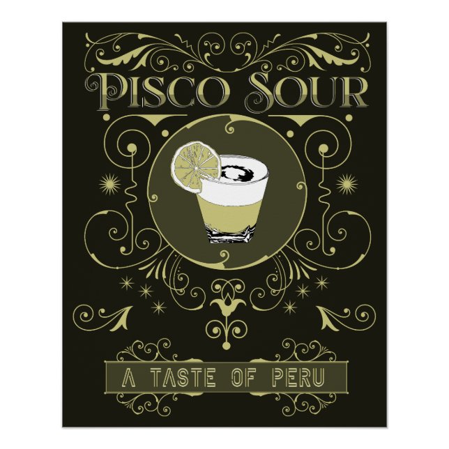 Póster Vintage Pisco Sour (Anverso)