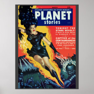 Póster Vintage “Planet Stories” pulp comic