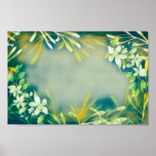 Póster Vintage Plantas tropicales grises verdes botánicas