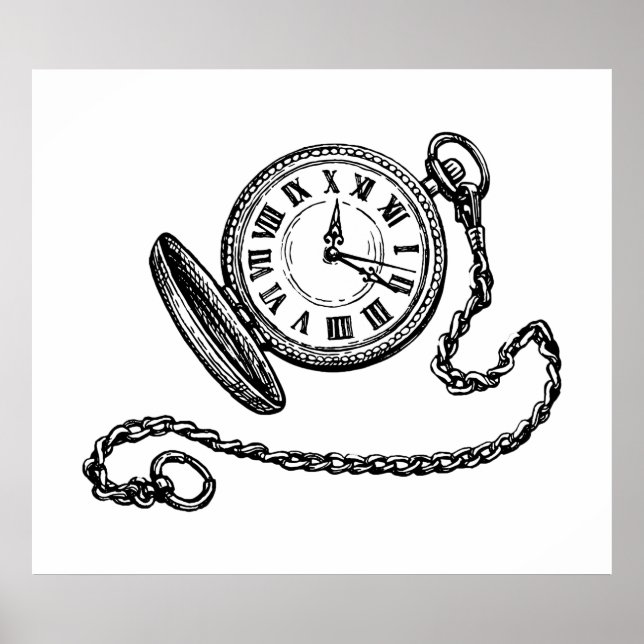 Póster Vintage Pocket Watch (Frente)