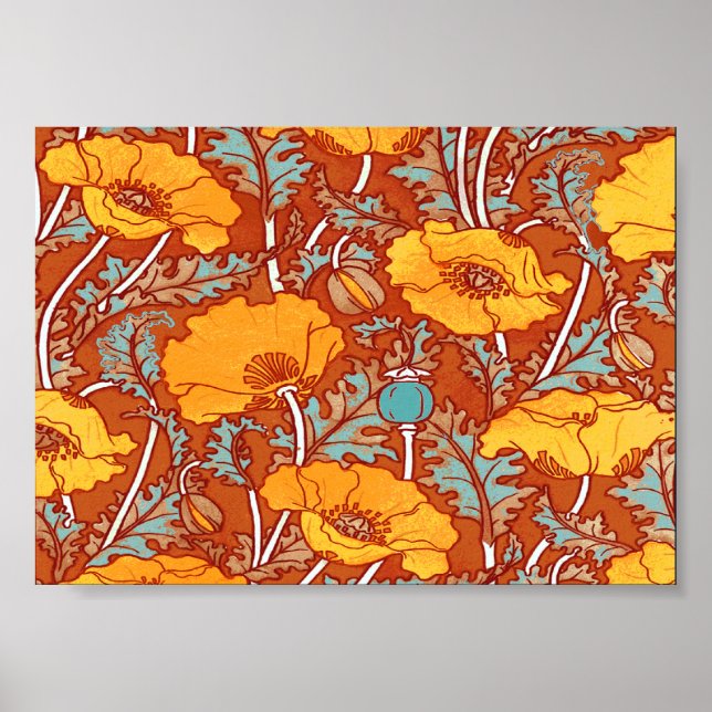 Póster Vintage Poppies ~ Poster (Frente)