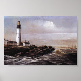 Póster Vintage Portland Headlight Maine William Walker