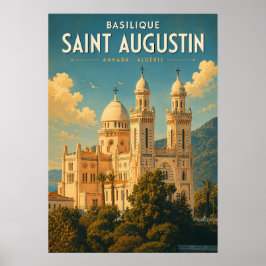 Póster Vintage poster Basilique Saint Augustin - Annaba