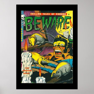 Póster Vintage Poster Comic Book Covers Beware