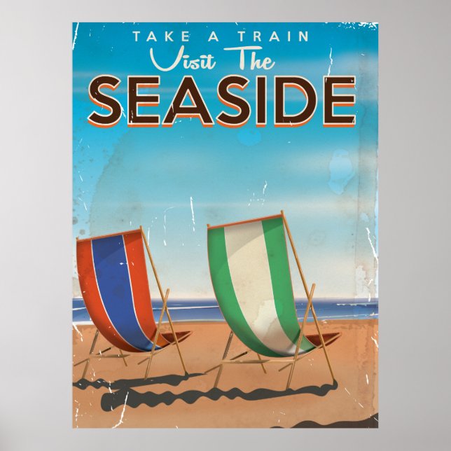 Póster Vintage poster de Viajes Británicos de Mar. (Frente)