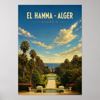 Póster Vintage Poster Jardin d'Essais El Hamma - Alger