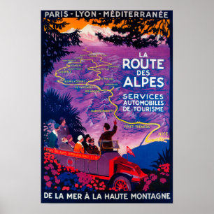 Póster Vintage PosterEurope del DES Alpes de la ruta del