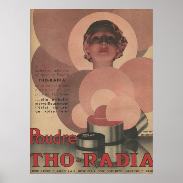 Póster vintage Poudre Tho Radia (Frente)