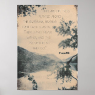 Póster Vintage Psalm 1:3