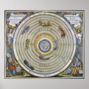 Póster Vintage Ptolemaic Planisphere por Andreas Cellariu