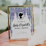 Póster Vintage Purple Florines Bienvenidos A La Ducha Bri<br><div class="desc">Moderna Sociedad de Regencia de Florencia Violeta Púrpura Vintage Bridal Ducha Señal de Bienvenida</div>