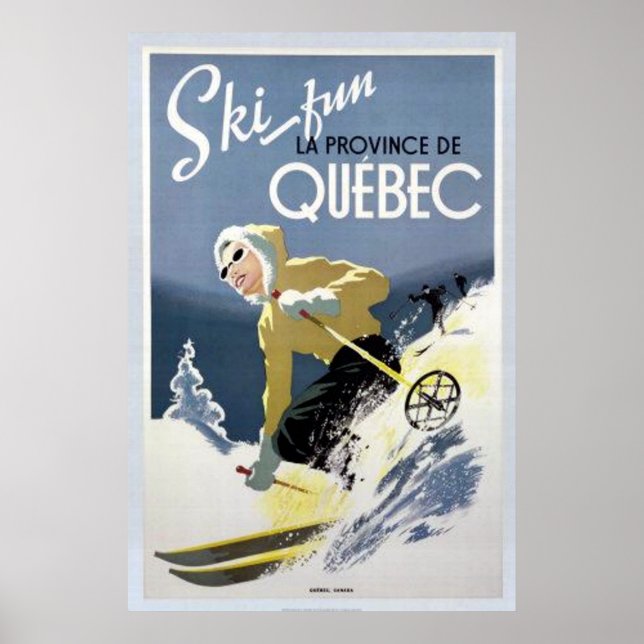Póster Vintage Quebec Ski (Frente)