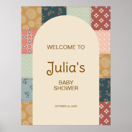 Póster Vintage Quilt Baby Shower