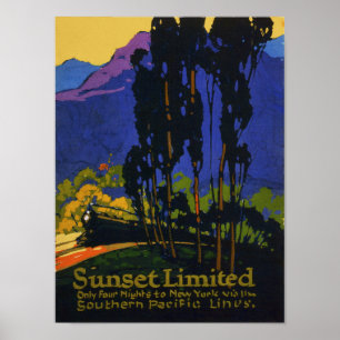 Póster Vintage Railroad Travel