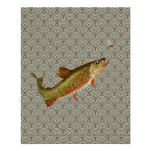 Póster Vintage Rainbow Trout Fly Fishing