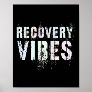 Póster Vintage Recovery Vibes Sober Clean Aa Na Family Su
