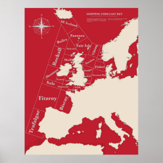 Póster Vintage Red British Shipping Poster