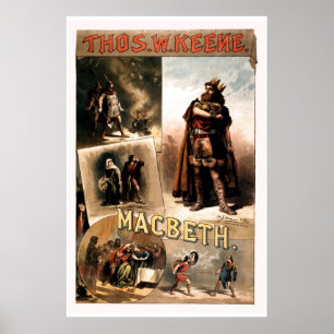 Póster vintage retocado Shakespeare Macbeth
