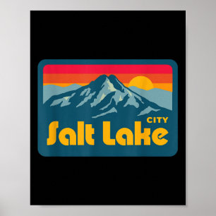 Póster Vintage Retro 70 Salt Lake City de los 80 Montaña