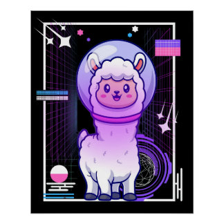 Póster Vintage Retro Alpaca