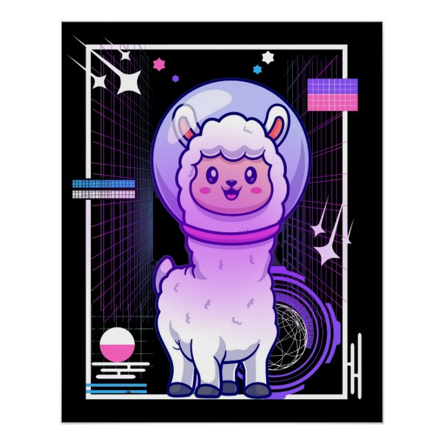 Póster Vintage Retro Alpaca (Anverso)