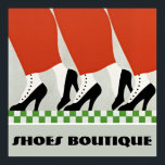 Póster Vintage Retro Art Deco Mujeres Personalizado De Bo<br><div class="desc">Damas de tres Modas en pantalones rojos Zapatos negros Bomba de diseño Art Nouveau Diseñadoras Mujeres Moda Boutique Personalizado Arte de texto en pared ¡Hágalo único! Para cambiar el texto, utilice la opción de personalización. Para obtener cambios de texto más extensos, como cambios en el tipo de letra, color de...</div>