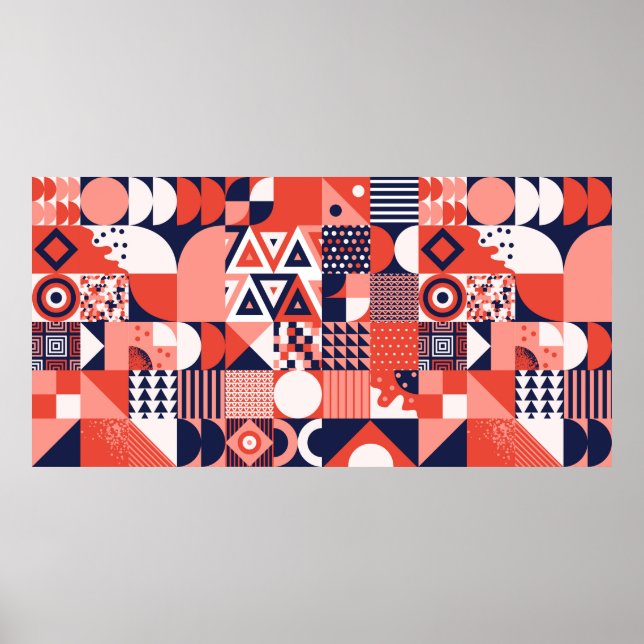 Póster Vintage retro bauhaus design vintage (Frente)