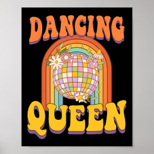 Póster Vintage Retro Dancing Queens Bachelorette Party Ma