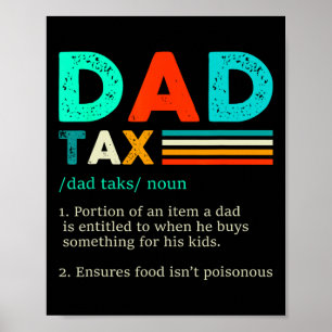 Póster Vintage retro de definición de impuestos para papá