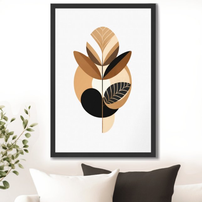 Póster Vintage Retro Floral Mid Century Moderno (Step into a world of nostalgia and romance with Wild on Flowers' retro floral poster artwork print. )