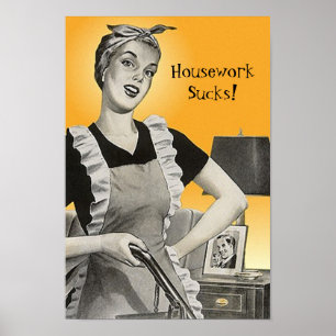 Póster Vintage Retro Gracioso Vacío Hogar Aburrido! Póste