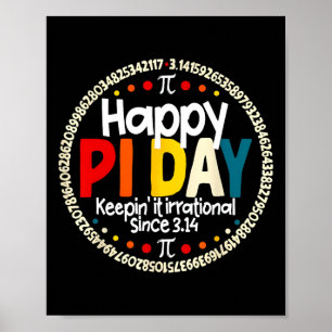 Póster Vintage Retro Happy Pi Day Manténganlo Irracional