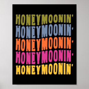 Póster Vintage Retro Honeymoonin Brie Groom Honeymoon Va