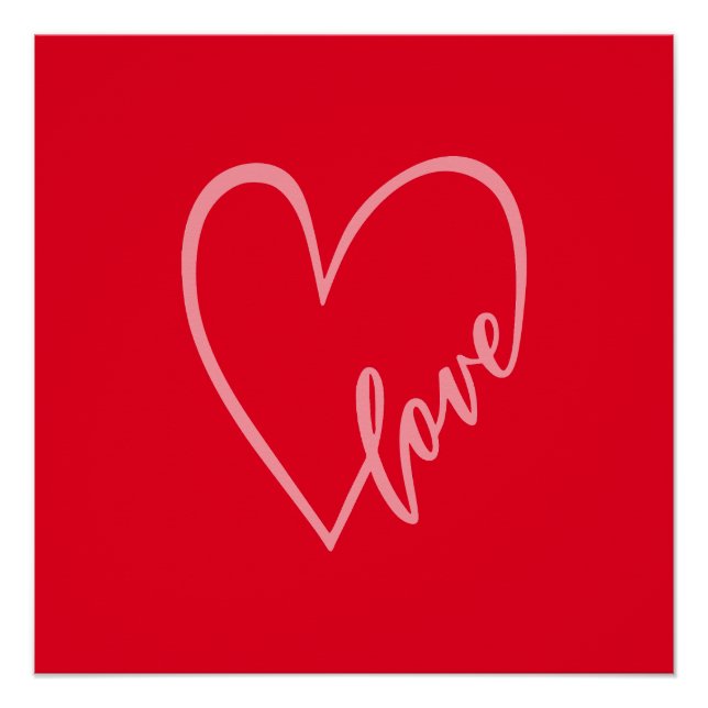Póster Vintage Retro Love Heart Trendy Valentine (Anverso)