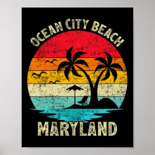 Póster Vintage Retro Maryland Ocean City