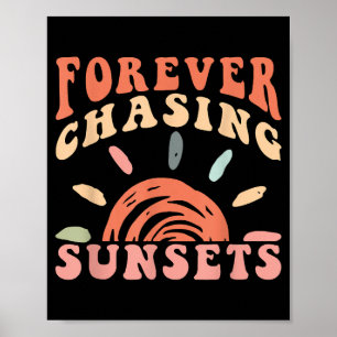 Póster Vintage retro para siempre persiguiendo vacaciones