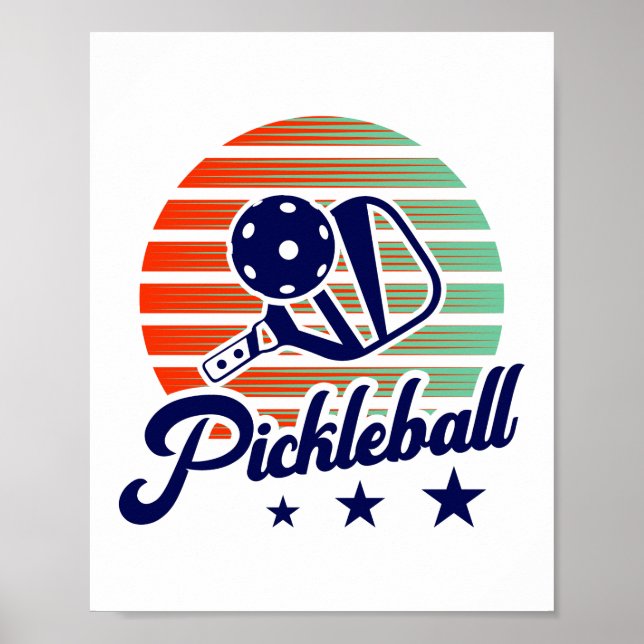 Póster Vintage Retro Pickleball (Frente)