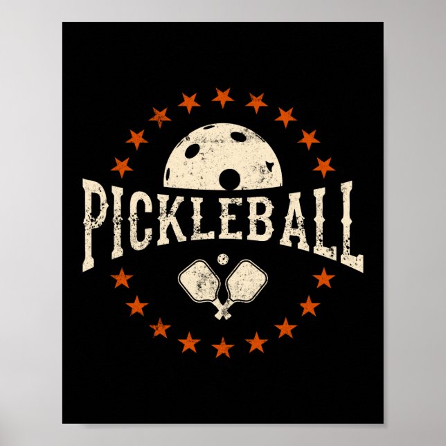 Póster Vintage Retro Pickleball (Frente)
