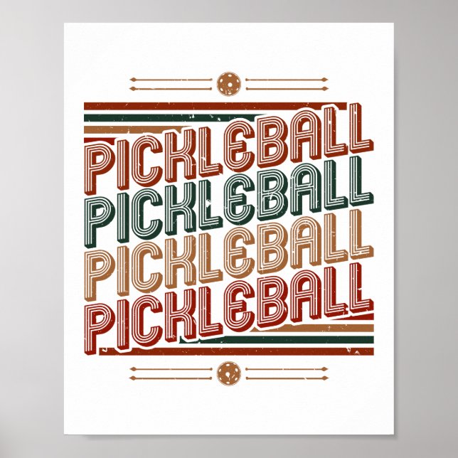 Póster Vintage Retro Pickleball (Frente)