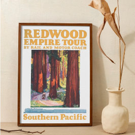 Póster Vintage Retro Redwood National Park Empire Tour
