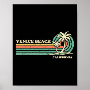 Póster Vintage Retro vacaciones de verano California Vene